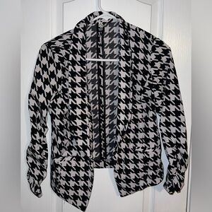 Spacegirlz Cropped Houndstooth Blazer Jacket Y2K Size M